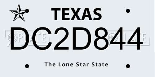DC2D844 Texas License Plate