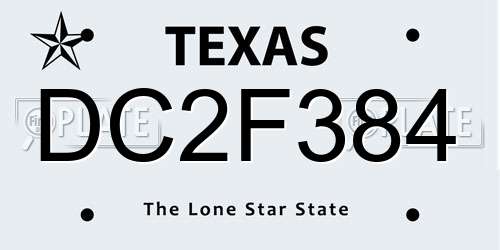 DC2F384 Texas License Plate