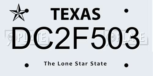 DC2F503 Texas License Plate