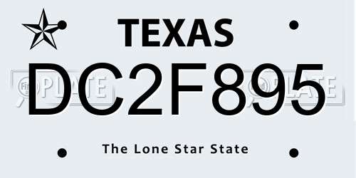 DC2F895 Texas License Plate