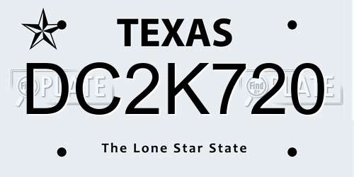 DC2K720 Texas License Plate