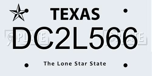DC2L566 Texas License Plate