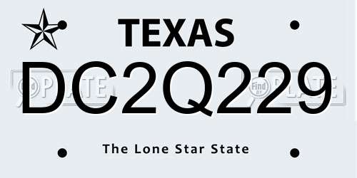 DC2Q229 Texas License Plate