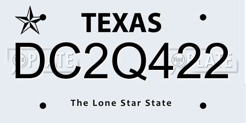 DC2Q422 Texas License Plate