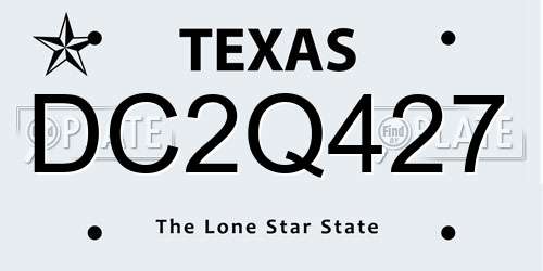 DC2Q427 Texas License Plate