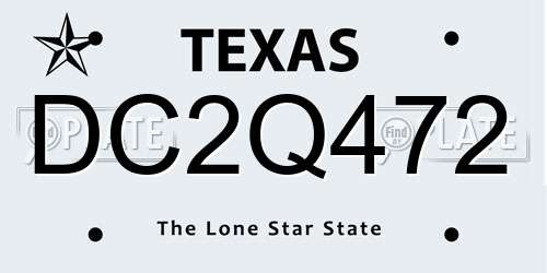 DC2Q472 Texas License Plate