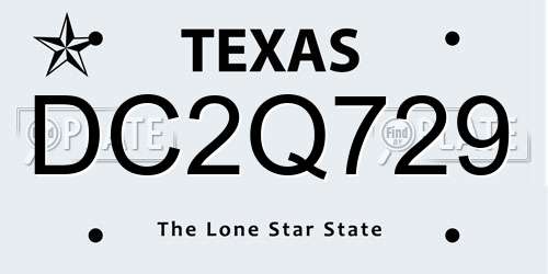 DC2Q729 Texas License Plate