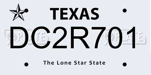 DC2R701 Texas License Plate