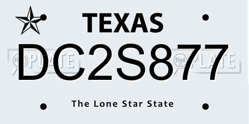 DC2S877 Texas License Plate