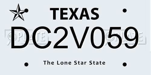 DC2V059 Texas License Plate