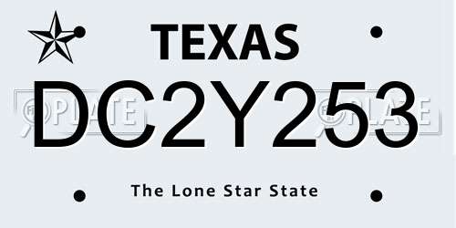DC2Y253 Texas License Plate