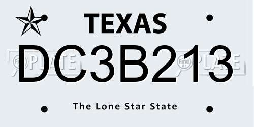 DC3B213 Texas License Plate