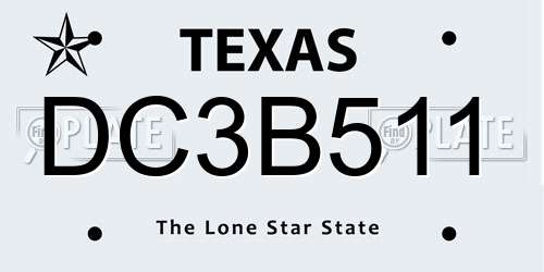 DC3B511 Texas License Plate