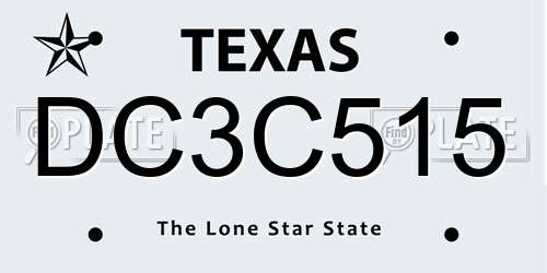 DC3C515 Texas License Plate
