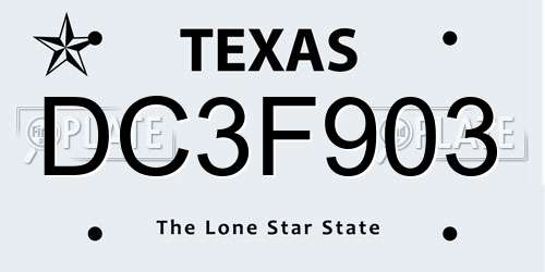 DC3F903 Texas License Plate