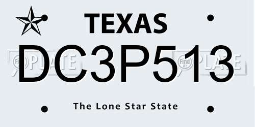 DC3P513 Texas License Plate