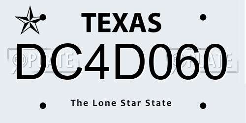 DC4D060 Texas License Plate