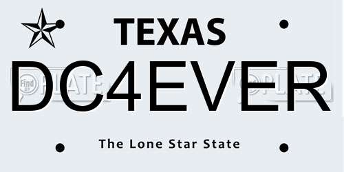 DC4EVER Texas License Plate