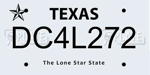 DC4L272 Texas License Plate