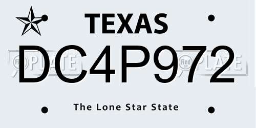 DC4P972 Texas License Plate