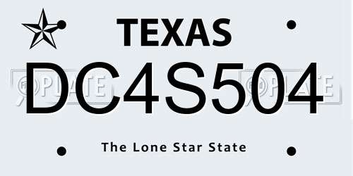 DC4S504 Texas License Plate