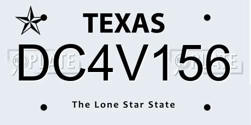 DC4V156 Texas License Plate