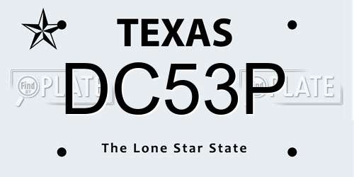 DC53P Texas License Plate