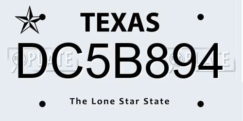 DC5B894 Texas License Plate