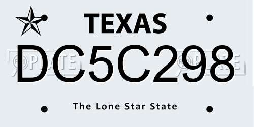 DC5C298 Texas License Plate