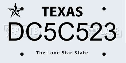 DC5C523 Texas License Plate