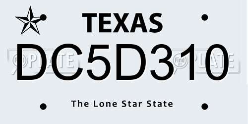 DC5D310 Texas License Plate