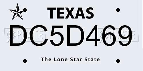 DC5D469 Texas License Plate