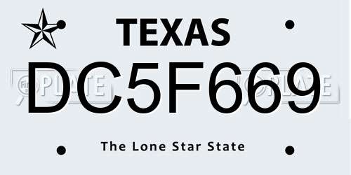 DC5F669 Texas License Plate