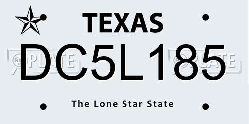 DC5L185 Texas License Plate