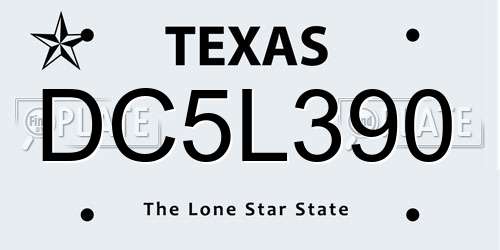 DC5L390 Texas License Plate
