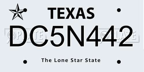 DC5N442 Texas License Plate