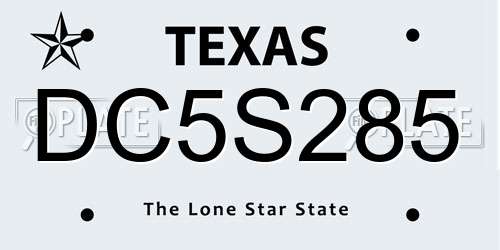 DC5S285 Texas License Plate