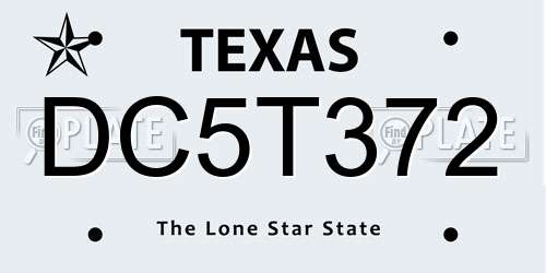 DC5T372 Texas License Plate