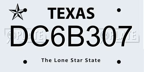 DC6B307 Texas License Plate