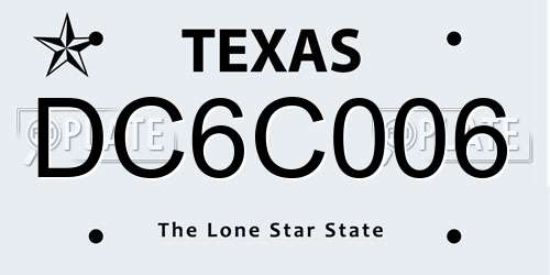 DC6C006 Texas License Plate
