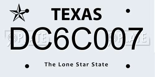 DC6C007 Texas License Plate