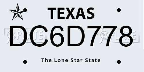 DC6D778 Texas License Plate