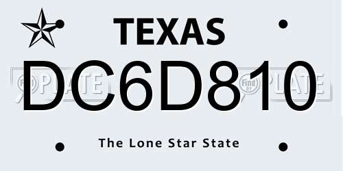 DC6D810 Texas License Plate