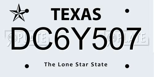 DC6Y507 Texas License Plate