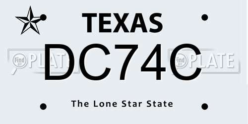DC74C Texas License Plate