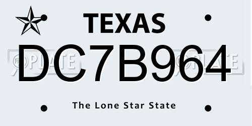 DC7B964 Texas License Plate