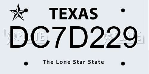 DC7D229 Texas License Plate