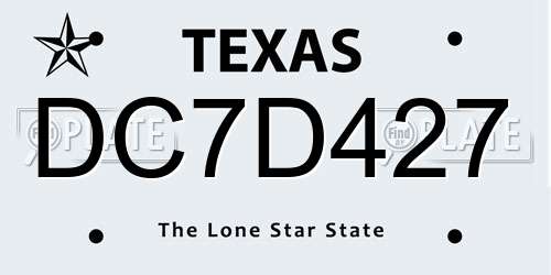 DC7D427 Texas License Plate