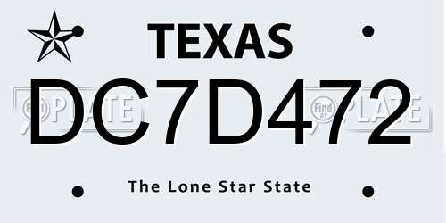 DC7D472 Texas License Plate
