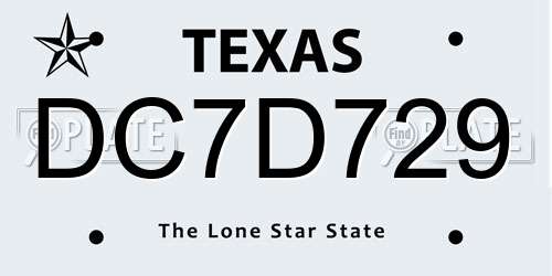 DC7D729 Texas License Plate
